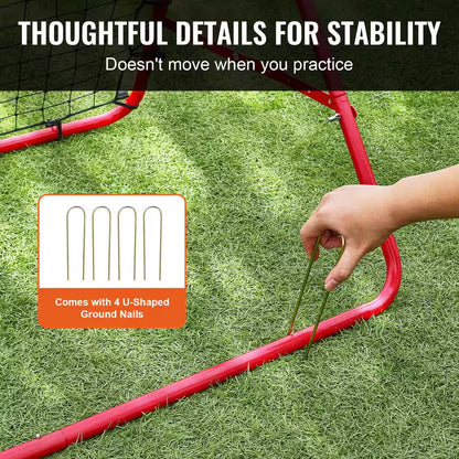 Soccer Rebounder Rebound Net, 39 In. X 39 In., Portable Football Training Gift, Adjustable Angles, for All Ages